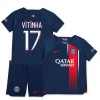 Virallinen Fanipaita + Shortsit Paris Saint-Germain 2023-24 Vitinha 17 Kotipelipaita - Lasten